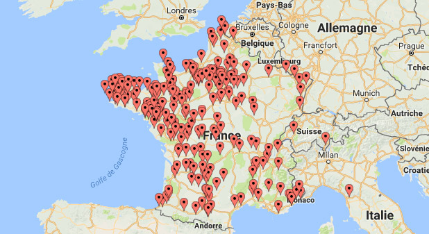 Carte des adhérents du GEMO